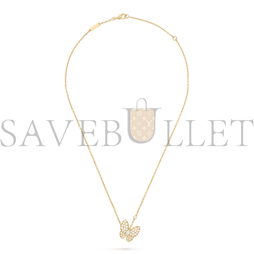 V*N CL*F arpels two butterfly pendant - yellow gold, diamond  vcarp3dp00